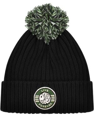 Pretty Green Pretty Live Forever Bobble Hat - Black