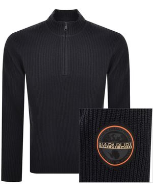 Napapijri D Gwich Half Zip Knit Sweater - Blue