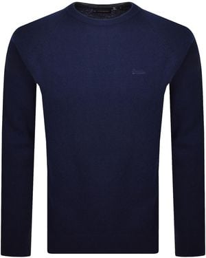 Superdry Wool Blend Knit Sweater - Blue