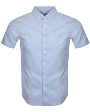 Farah Farah Brewer Slim Short Sleeve Shirt - Blue