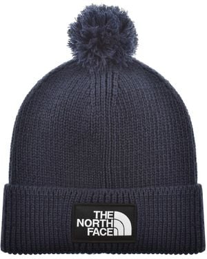 The North Face Pom Logo Beanie Hat - Blue