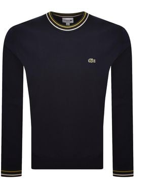 Lacoste Crew Neck Knit Jumper - Blue