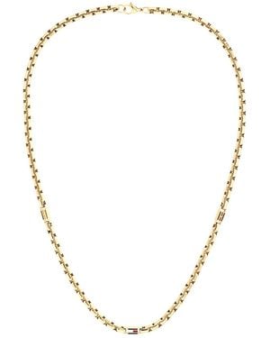 Tommy Hilfiger 3D Flag Logo Necklace - Metallic
