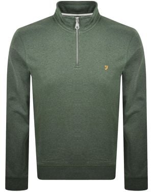 Farah Farah Arnold Quarter Zip Sweatshirt - Green