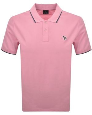 Paul Smith Tipped Polo T Shirt - Pink