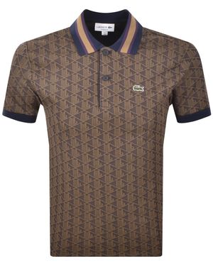 Lacoste Logo Polo T Shirt - Brown