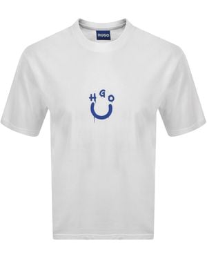 HUGO Happy Hugo Logo T Shirt - Blue
