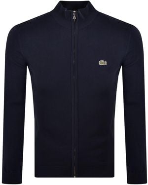 Lacoste Full Zip Knit Jumper - Blue