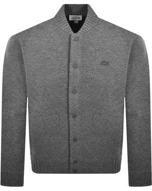 Lacoste Merino Wool Bomber Jacket - Grey