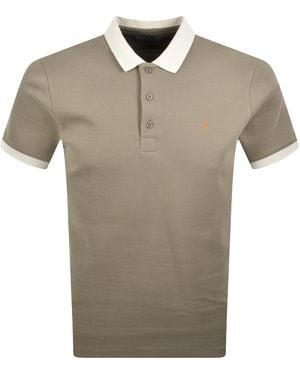 Farah Farah Clement Textured Polo Stone - Natural