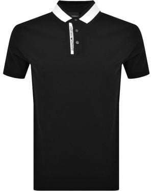 Armani Emporio Short Sleeved Polo T Shirt - Black