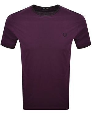 Fred Perry Twin Tipped T Shirt - Purple