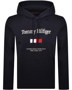 Tommy Hilfiger Embroidered Flag Hoodie - Black