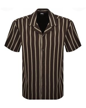 BOSS BUSINESS Boss Lars Short Sleeve Shirt - Black