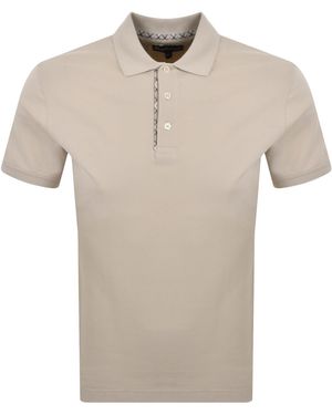 Barbour Reston Tartan Trim Polo Mist - Natural