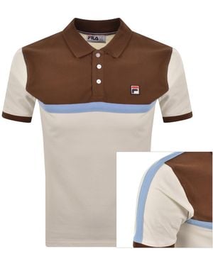 Fila Fila Mattia Contrast Panel Polo T Shirt - Brown