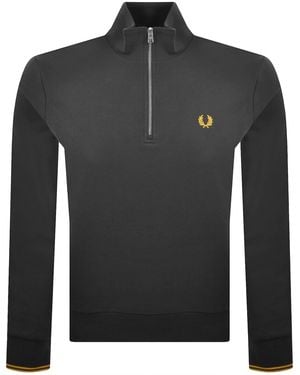 Fred Perry Half Zip Sweatshirt Anchor - Black