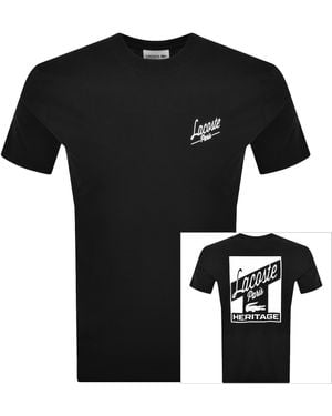Lacoste Paris Back Print T Shirt - Black