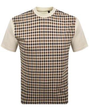 Aquascutum Body Club Check T Shirt - Natural