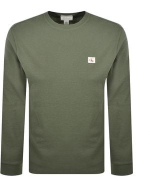 Calvin Klein Jeans Waffle T Shirt - Green