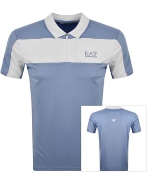 EA7 Emporio Armani Tennis Pro Zip Polo - Blue