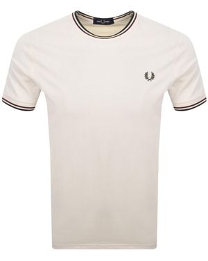 Fred Perry Twin Tipped T Shirt Ecru - Natural