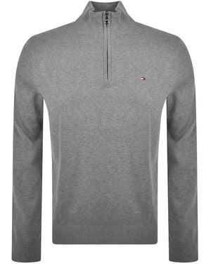 Tommy Hilfiger Quarter Zip Jumper - Grey