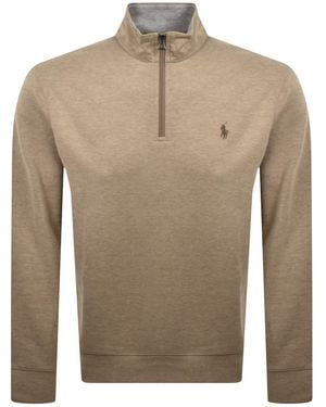 Ralph Lauren Quarter Zip Sweatshirt - Natural