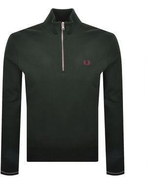 Fred Perry Half Zip Sweatshirt - Green