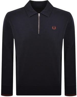 Fred Perry Collared Sweatshirt - Blue
