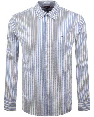 Tommy Hilfiger Seersucker Striped Shirt - Blue