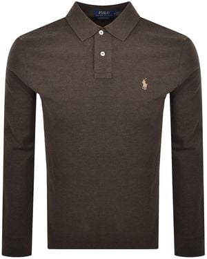 Ralph Lauren Long Sleeved Polo T Shirt - Brown