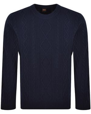 BOSS Boss Arteccio Wool Knit Sweater - Blue