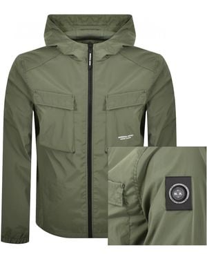 Marshall Artist Crux Hooded Overshirt Moss - Green