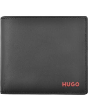 HUGO Tibby Folding Leather Wallet - Black
