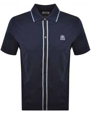 Sandbanks Contrast Tipped Placket Shirt - Blue