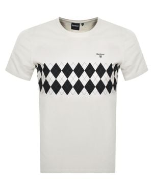 Barbour Argyle Panel T Shirt - White