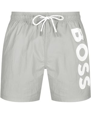 BOSS BUSINESS Recycled Polyamide Octopus Swim Trunks - Grey