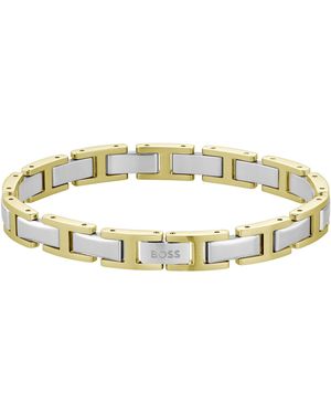 BOSS BUSINESS Boss Nolan Two Tone Linked Chain Bracelet - Metallic