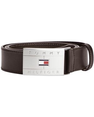 Tommy Hilfiger Flag Plaque Belt - Black