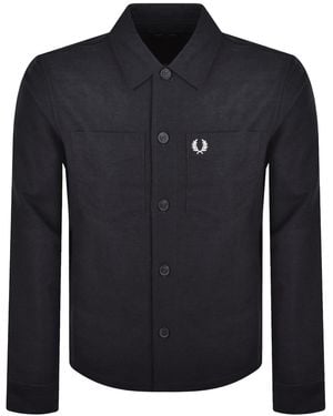 Fred Perry Brushed Twill Overshirt - Blue