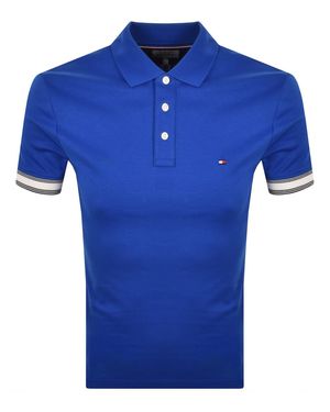 Tommy Hilfiger Liquid Flag Cuff Polo Regal - Blue