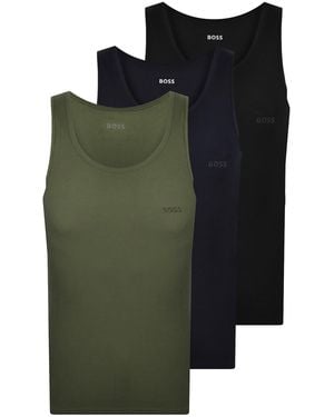 BOSS BUSINESS Boss 3 Pack Classic Rib Vests - Green