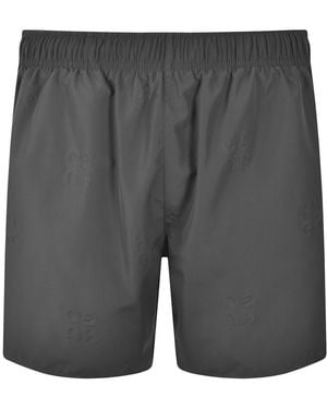 HUGO Tonal Logo Swim Shorts - Grey