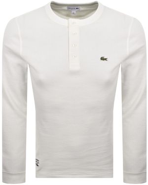 Lacoste Waffle Long Sleeve T Shirt - White