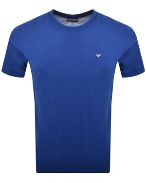 Armani Emporio Beachwear Crew Neck T Shirt - Blue
