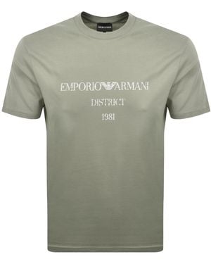 Armani Emporio Logo T Shirt - Green