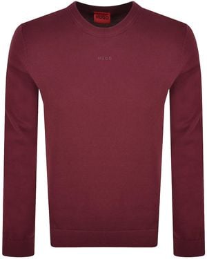 HUGO San Cassius Knit Jumper - Red
