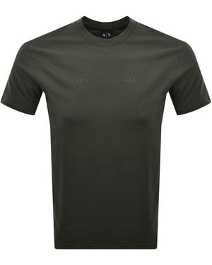 ARMANI EXCHANGE Regular Fit Logo T Shirt - Green