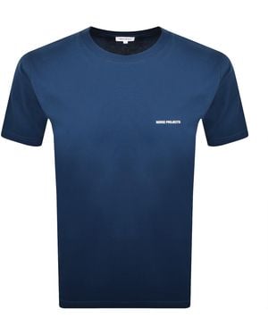 Norse Projects Johannes Logo Print T Shirt - Blue